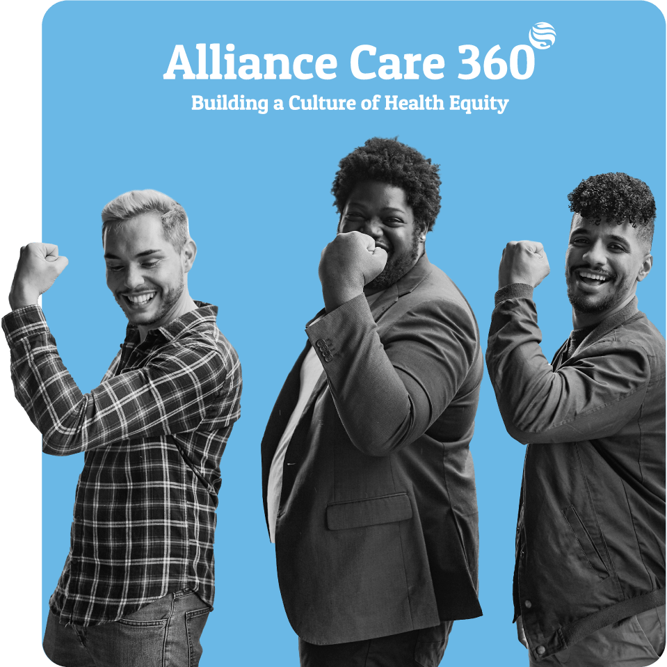 Group of people promoting strength in health for Alliance Care 360