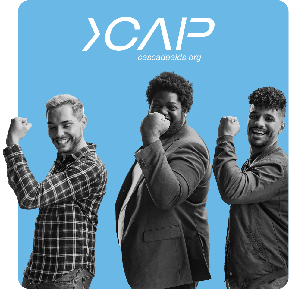 Group of people promoting strength in health for Cascade AIDS Project