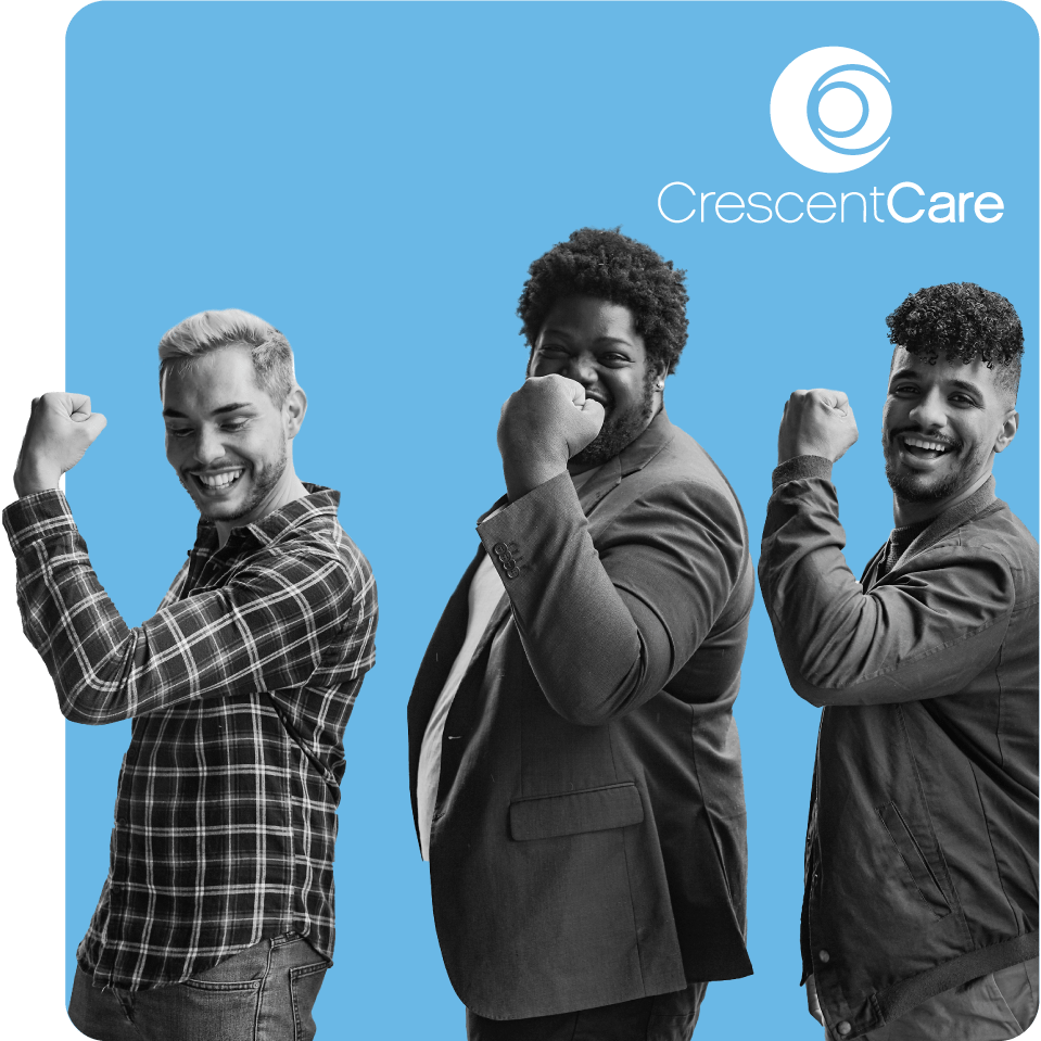 Group of people promoting strength in health for Crescent Care