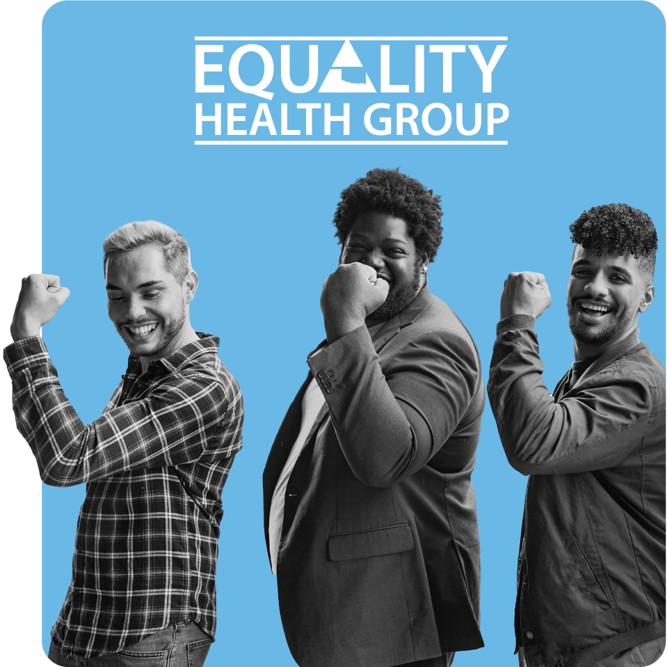 Group of people promoting strength in health for Equality Health Group