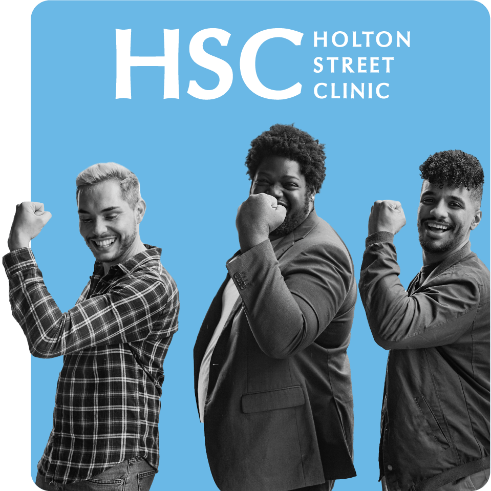 Group of people promoting strength in health for Holton Street Clinic
