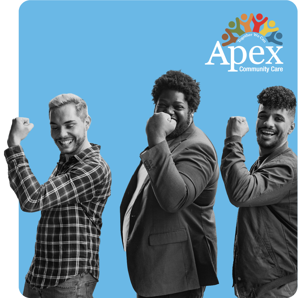 Group of people promoting strength in health for Apex Community Care
