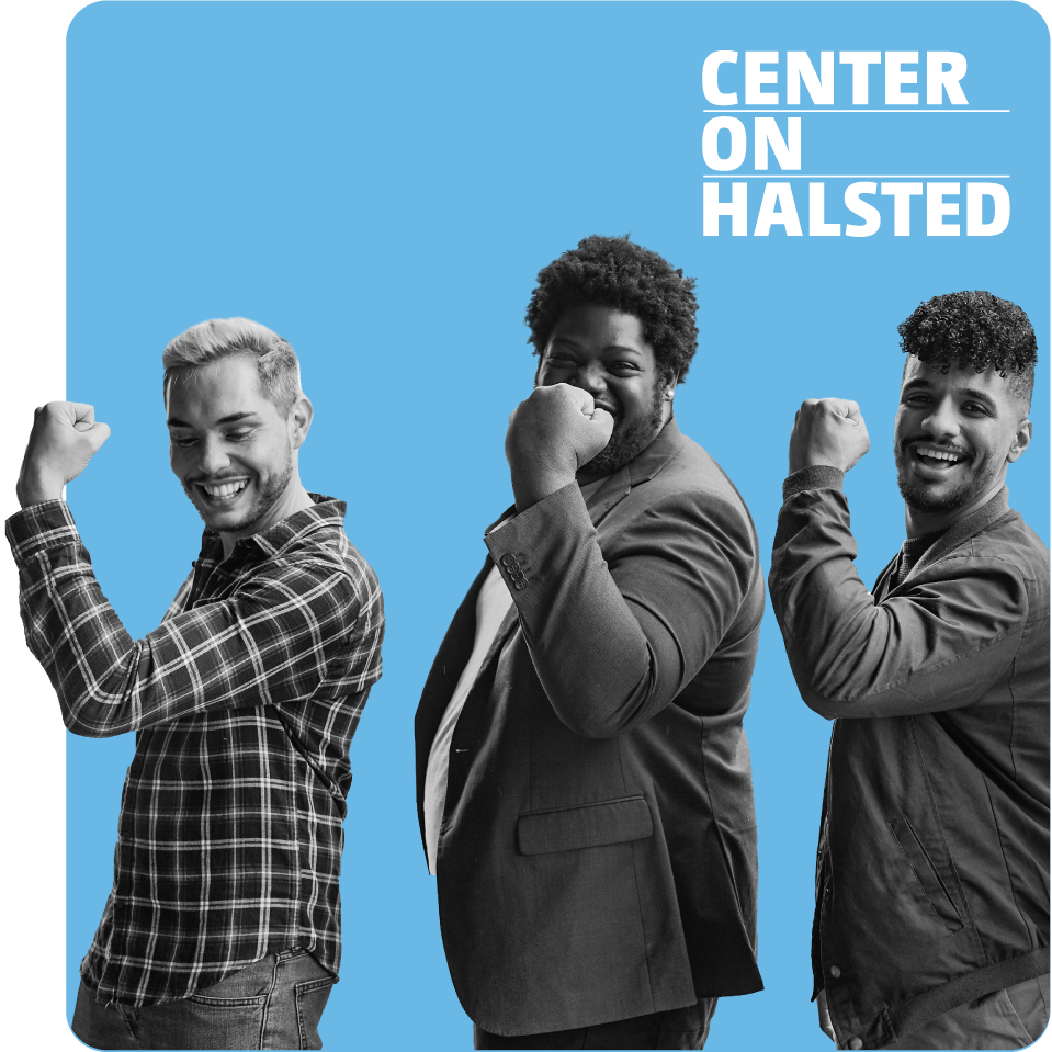 Group of people promoting strength in health for Center on Halsted