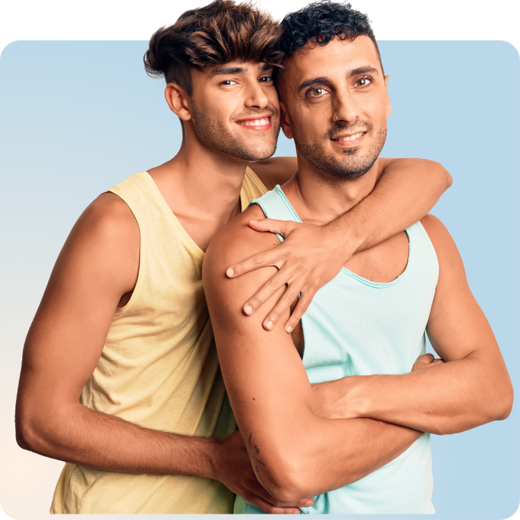 Happy couple embracing, representing love, protection, and access to sexual health services with Q Care Plus
