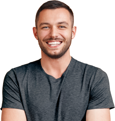 Smiling man with beard getting his PrEP and doxy pep questions answered