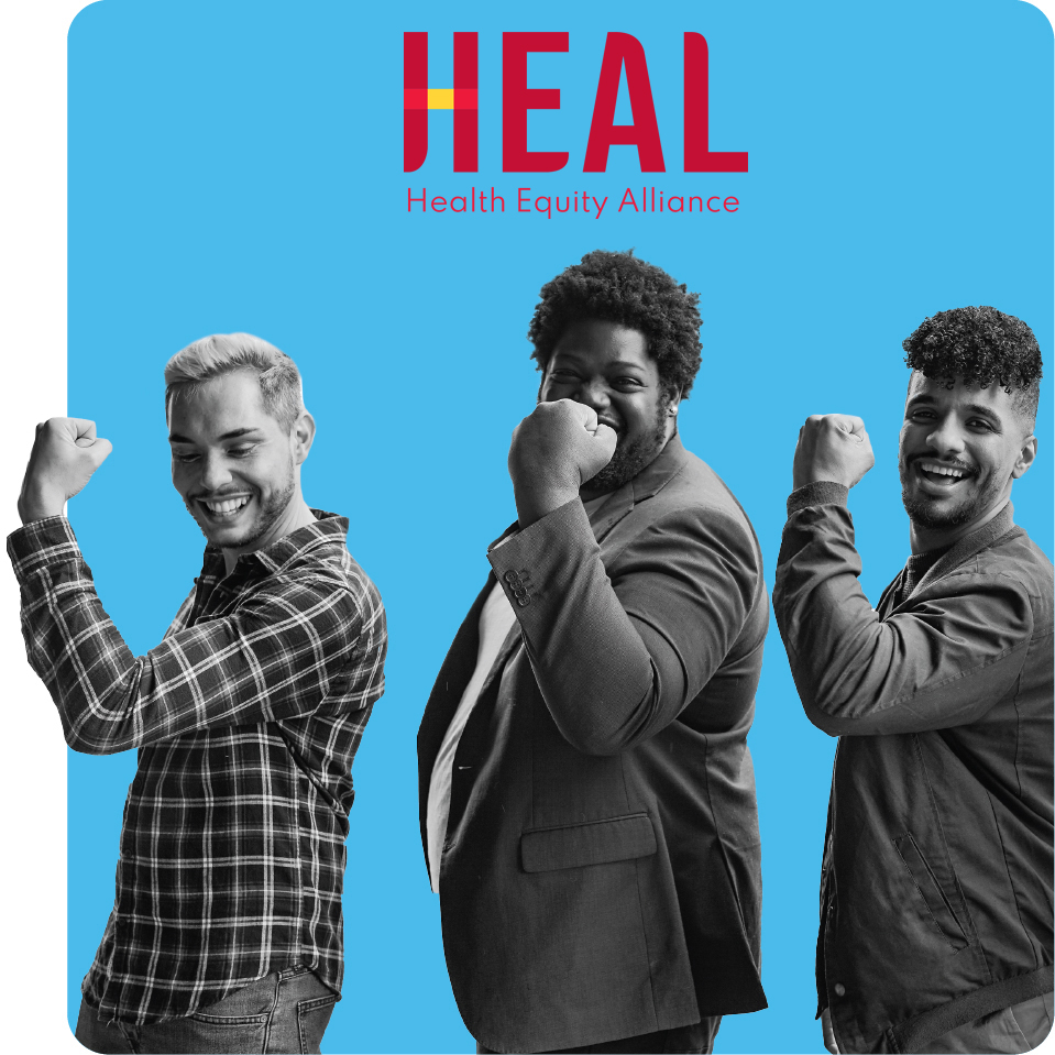Group of people promoting strength in health for Heal
